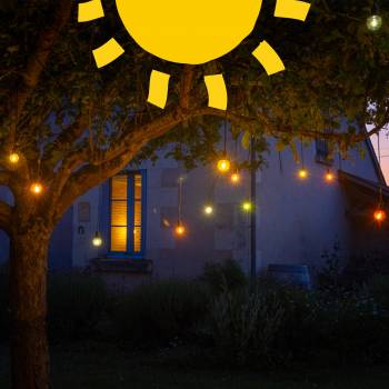 Multicolored Luciole Guinguette solar string light - 15m - Guirlandes Guinguettes Solaires - La Case de Cousin Paul