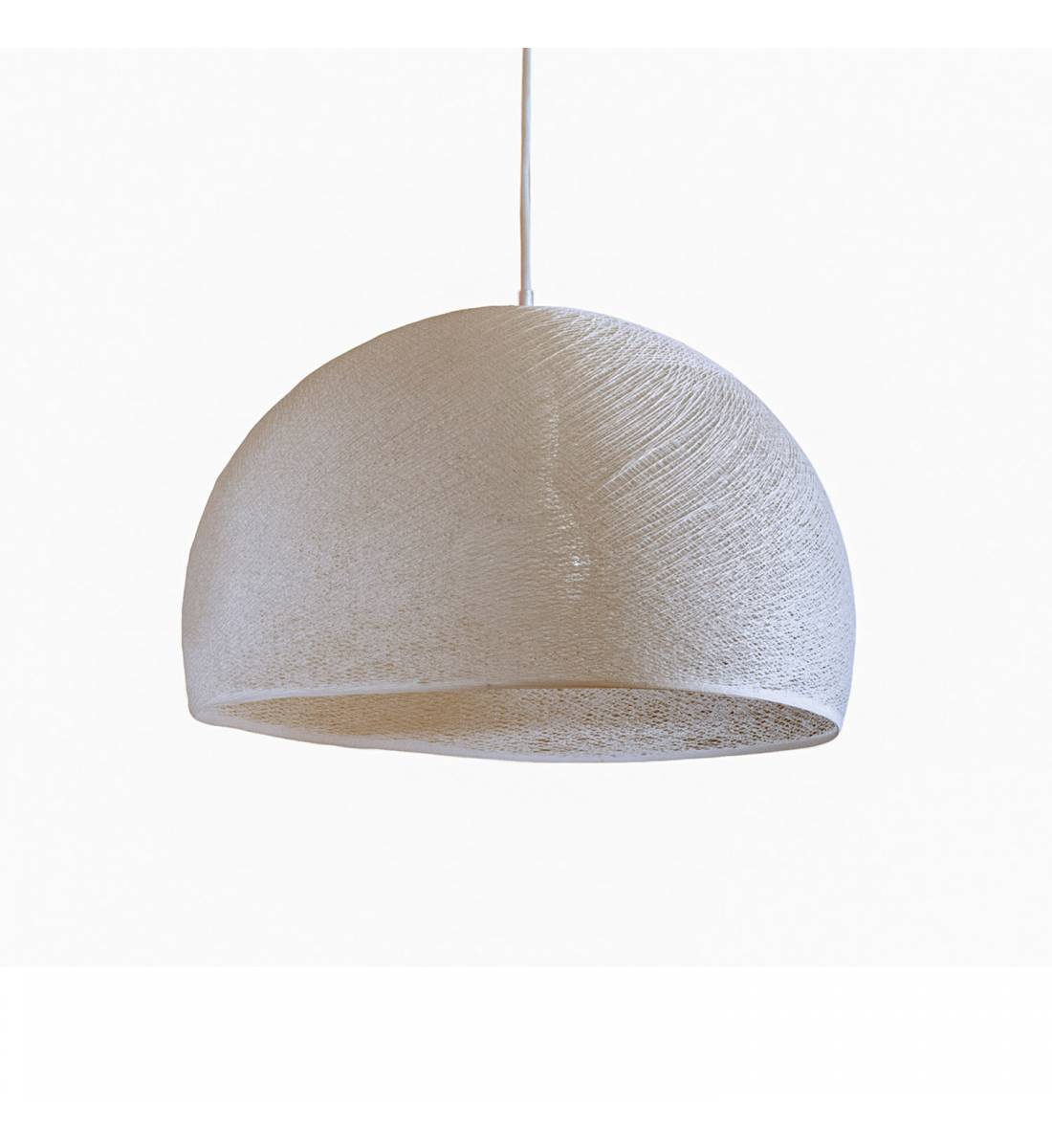 Abat-jour coupole écru 67 avec suspension simple - Single Pendant lamp - La Case de Cousin Paul