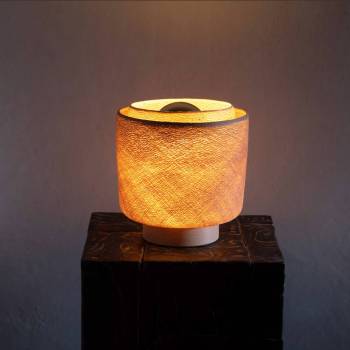 Sand and ecru Tulipe table lamp - Table lamp - La Case de Cousin Paul