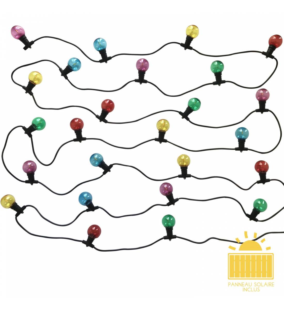 Multicolore ghirlanda solare Circus Guinguette - 6m - Guirlandes Guinguettes Solaires - La Case de Cousin Paul