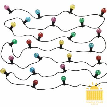 Multicolored Circus Guinguette solar string light - 6m - Guirlandes Guinguettes Solaires - La Case de Cousin Paul