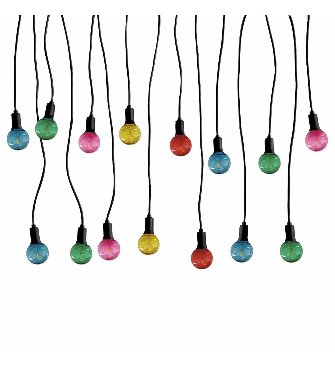 Multicolored Luciole Guinguette string light - 15m - Guinguette string lights - La Case de Cousin Paul