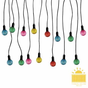 Multicolored Luciole Guinguette solar string light - 15m - Guirlandes Guinguettes Solaires - La Case de Cousin Paul