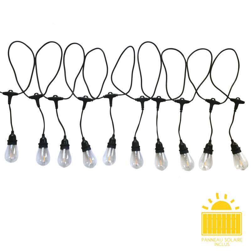 Transparent Marius Guinguette solar string light - 4,5m - Guirlandes Guinguettes Solaires - La Case de Cousin Paul